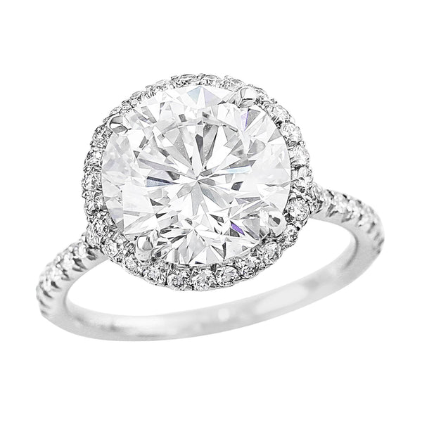 GIA-certified 4ct Round Diamond Ring