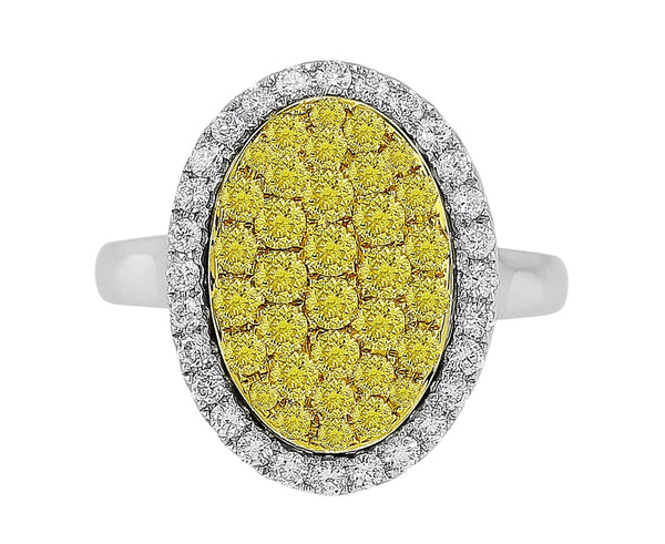 Yellow Diamond Sunburst Ring