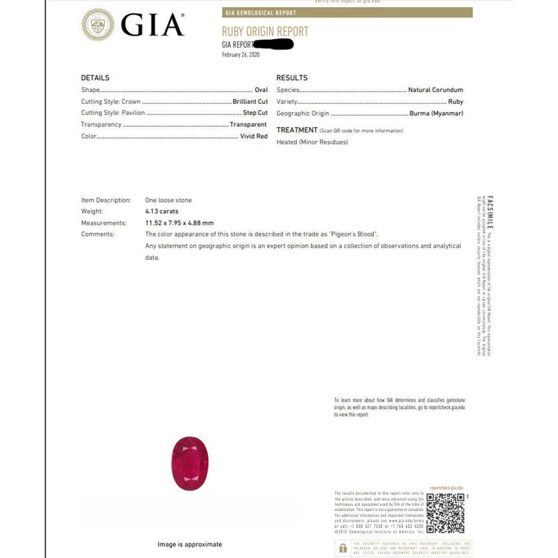 18k Yellow Gold Platinum 4.13ct Burma "Pigeon Blood" Ruby Ring GIA Certified