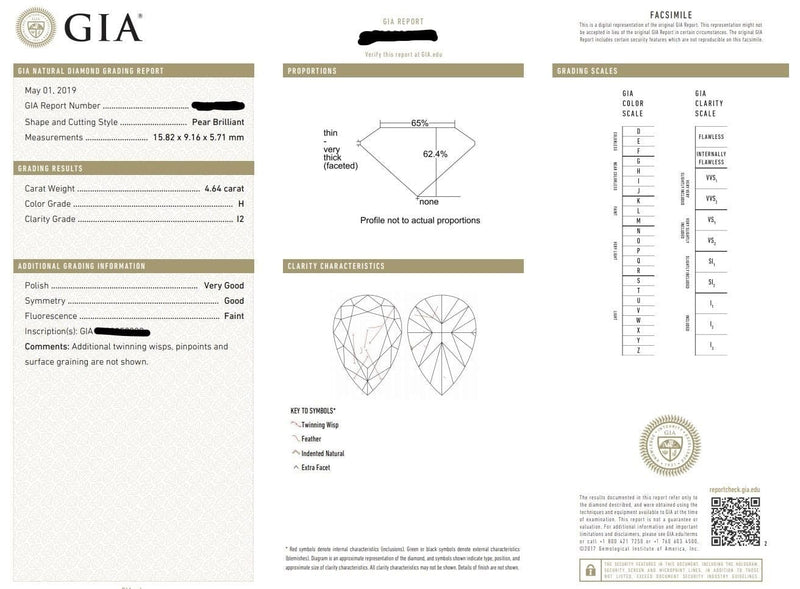 18kt White Gold Pear Diamond Drop Earrings, GIA Certified