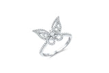 18kt White Gold 0.38ctw Diamond Butterfly Ring