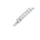 Estate 18k White Gold 37.26ctw Graduated Emerald-Cut Diamond Necklace