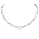 Estate 18k White Gold 37.26ctw Graduated Emerald-Cut Diamond Necklace