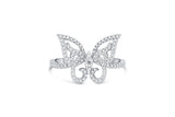 18kt White Gold 0.38ctw Diamond Butterfly Ring