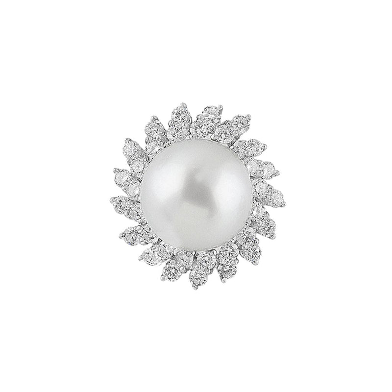Estate 18k White Gold Pearl Diamond Earrings – CJ Charles Jewelers