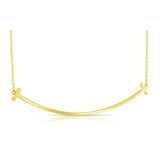 Tiffany & Co. 18K Yellow Gold Large T Smile Pendant Necklace - Estate