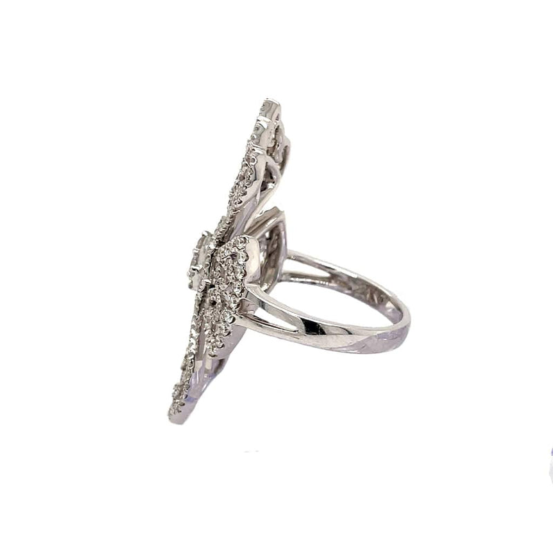18K White Gold Diamond Lace Ring