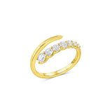 18k Yellow Gold 0.73ctw Diamond Swirl Ring