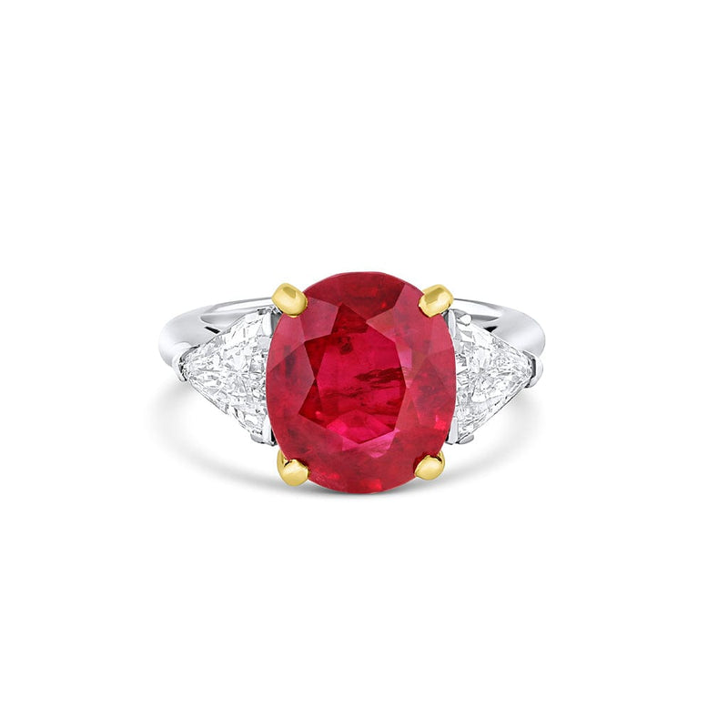 Platinum 18k Yellow Gold 6.94ct Ruby Diamond Ring, AGL Report