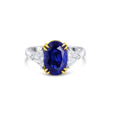 Rivière Platinum 5.95ct Ceylon Sapphire Trillion-Cut Diamond Ring, AGL Certified