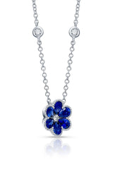 Sapphire Flower Necklace