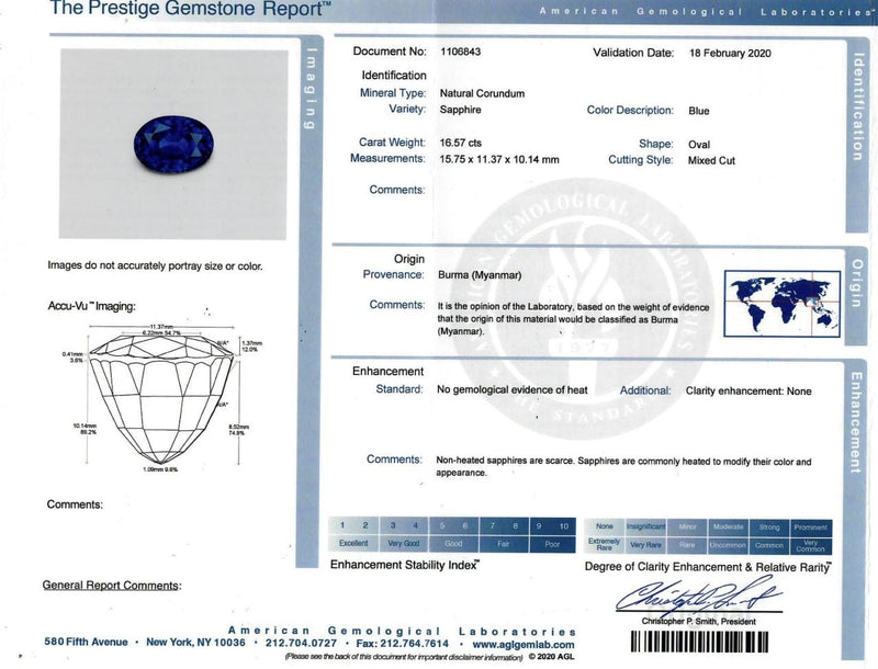 Platinum Burmese Oval Sapphire Diamond Ring, Gubelin Certified