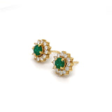 Emerald and Diamond Stud Earrings