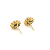 Emerald and Diamond Stud Earrings