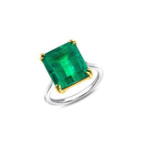 Platinum 18K 7.44Ct Colombia Emerald Ring, AGL Certified