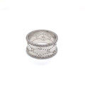 Gucci 18k White Gold Diamond Wide Icon Ring - Estate