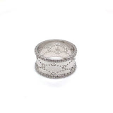 Gucci 18k White Gold Diamond Wide Icon Ring - Estate