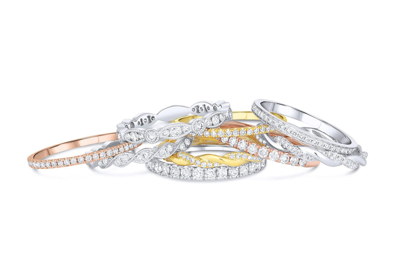 18k Rose Gold 0.15ctw Diamond Halfway Band