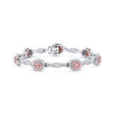 18k White Gold 3.46ctw Pink and White Diamond Bracelet