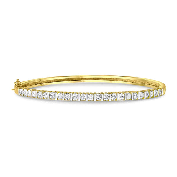 18K Yellow Gold 1.85ctw Diamond Bangle Bracelet