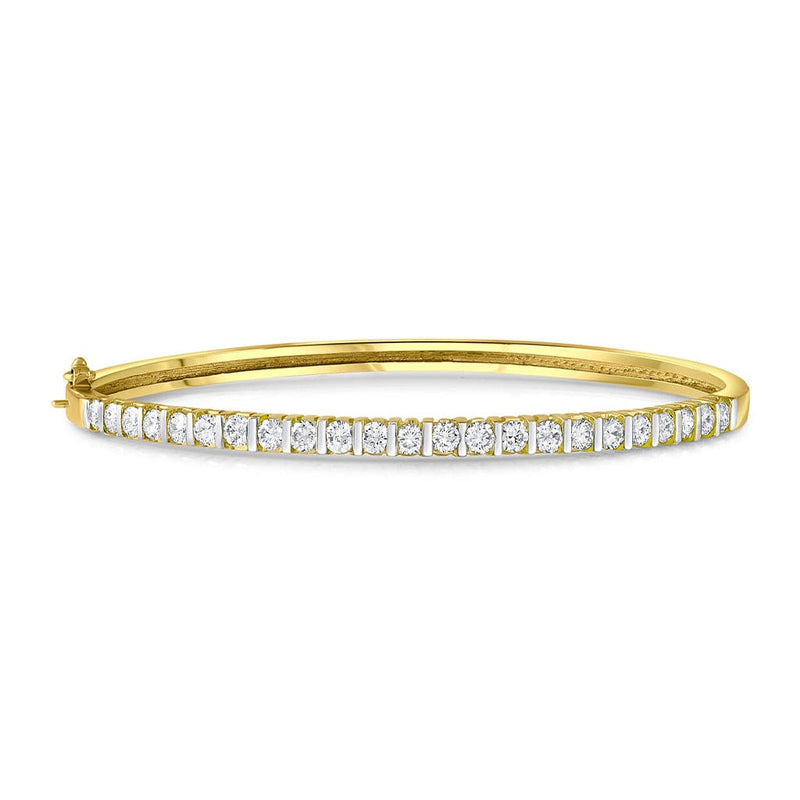 18K Yellow Gold 1.85ctw Diamond Bangle Bracelet