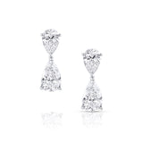 Pear Brilliant Diamond Platinum Earrings, GIA Certified