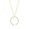 18k Yellow Gold 0.79ctw Diamond Large Open Round Necklace
