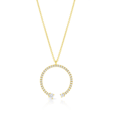18k Yellow Gold 0.79ctw Diamond Large Open Round Necklace