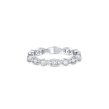 18k White Gold Diamond Round Marquise Eternity Band Ring