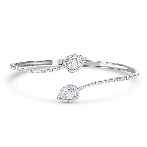 18k White Gold Diamond Crossover Bangle