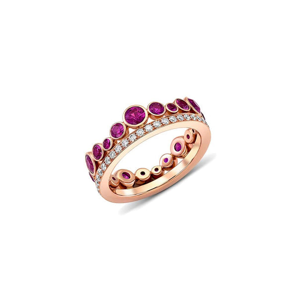 Pink Sapphire and Diamond Eternity Band