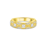 18k Yellow Gold 0.76ctw Diamond Filigree Style Band Ring