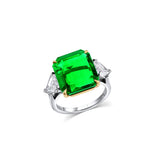 Platinum and 18K Yellow Gold 8.50ct Natural Zambian Emerald Diamond Ring
