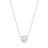 Rivière 18k White Gold Platinum 1.50ct Diamond Solitaire Necklace, GIA Certified I Color