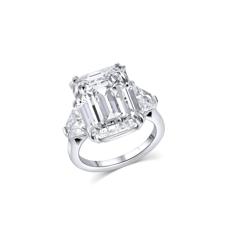Platinum 11.92ct Center Emerald Cut Diamond Ring