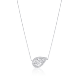 Rivière Platinum Pear-Shaped 4.53ct Diamond Halo Pendant Necklace