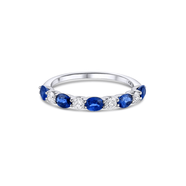 18k White Gold 1.05ctw Sapphire and Diamond Band