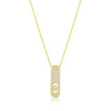 18k Yellow Gold 0.61ctw Pavé Diamond Tab Pendant