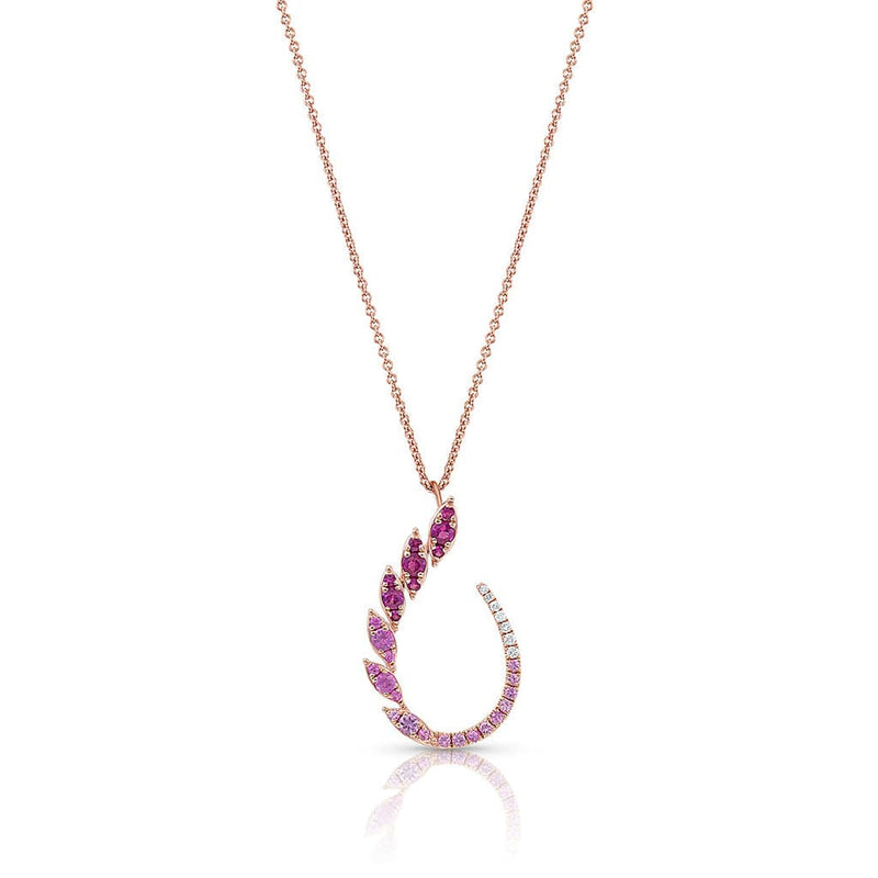 Pear Shape Pink Sapphire Necklace - Jewelry Designs