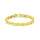 Rivière 18kt Yellow Gold Fancy Intense Yellow Diamond Multi-Shaped Bracelet, GIA Certified