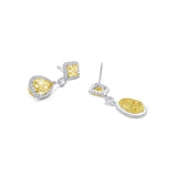 Estate Platinum Yellow Gold 12.67ctw Fancy Yellow Diamond Drop Earrings, GIA Certified