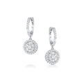 18k White Gold Round Cluster Diamond Earrings
