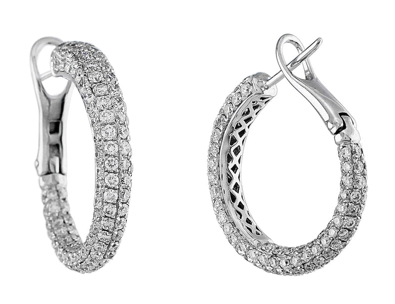 Pavé Diamond Omega Hoops
