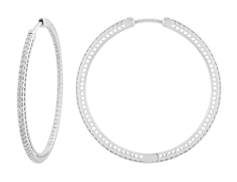 Estate 1.25ct Diamond Hoop Earrings