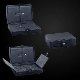 Cufflinks Storage Case for 48 pairs Woven Carbon Fiber Texture