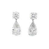 18kt White Gold Pear Diamond Drop Earrings, GIA Certified