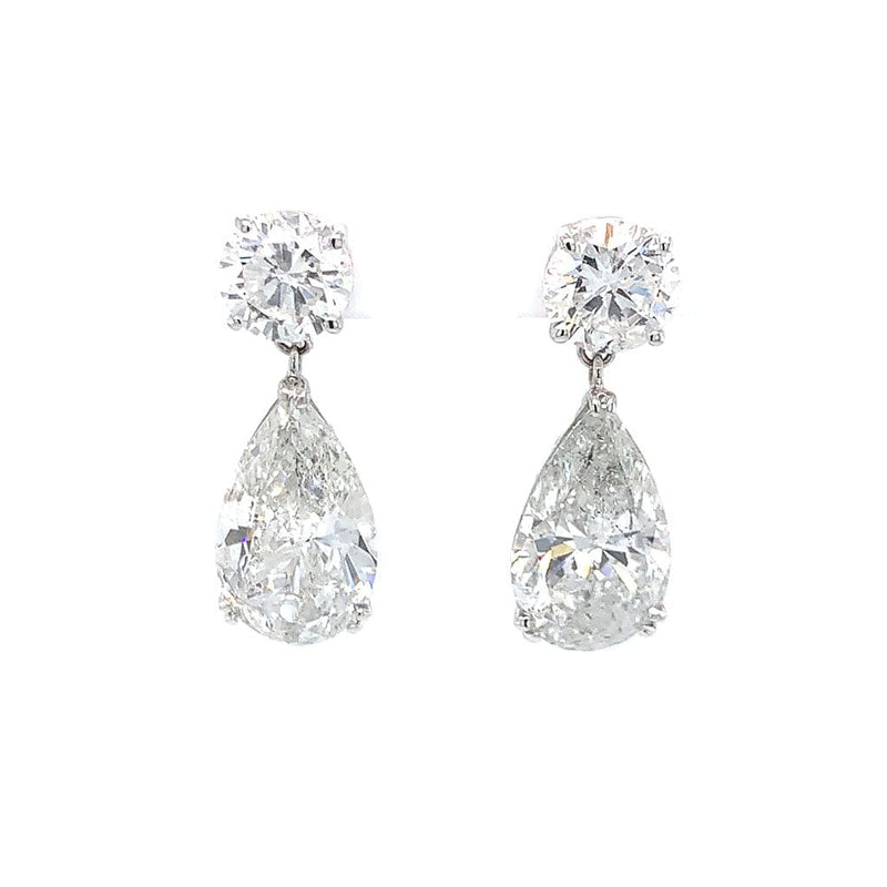 18kt White Gold Pear Diamond Drop Earrings, GIA Certified