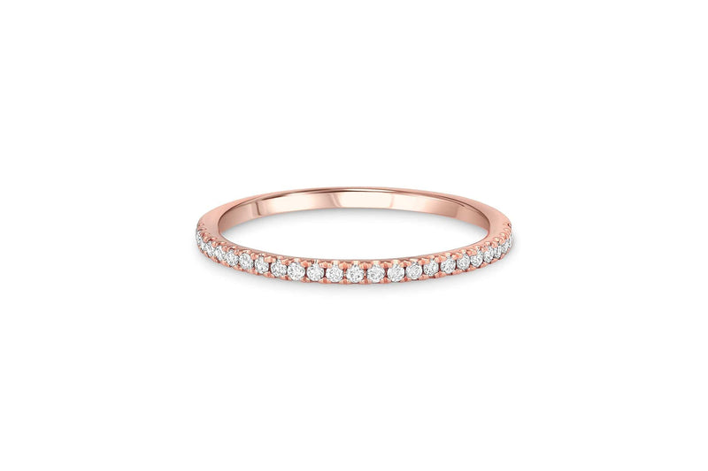 18k Rose Gold 0.15ctw Diamond Halfway Band