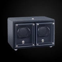 Evo Double Module Unit with Frames Watch Winder Woven Carbon Fiber Texture