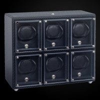 Evo Six Module Unit with Frames Watch Winder Woven Carbon Fiber Texture